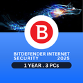 Bitdefender Internet Security 2025 | 3 PC | 1 Year
